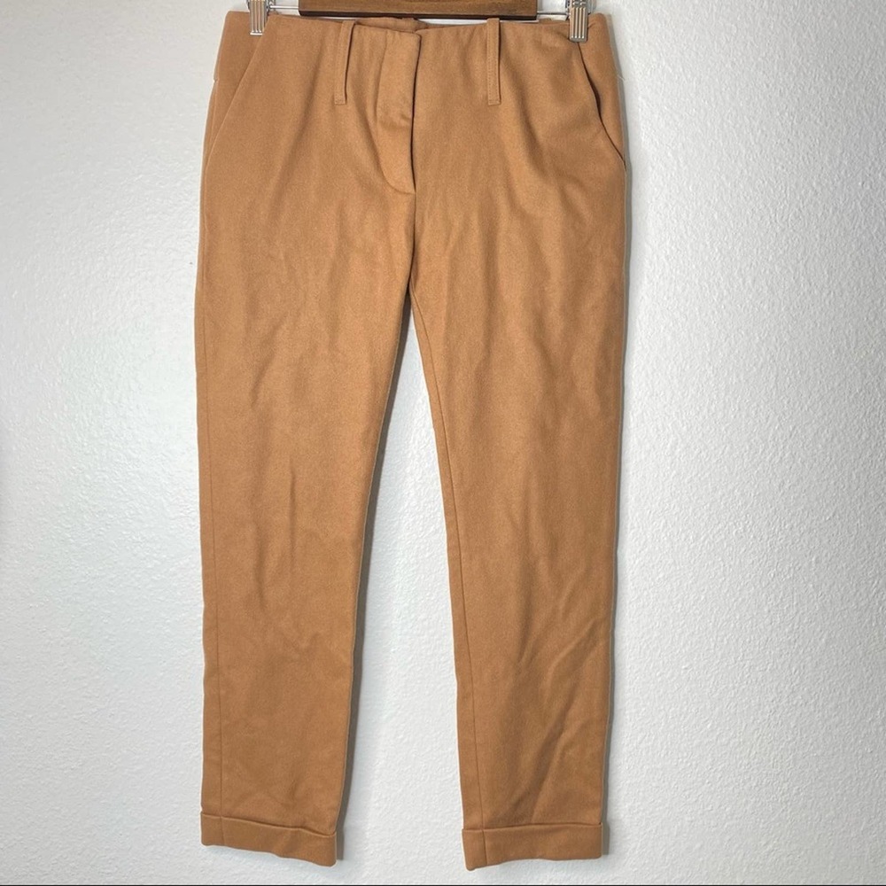 Acne Brooke Camel Turn Up Cropped Slim Trousers - Picture 4 of 10